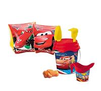 Braccioli e Secchiello con accessori mare per bambini giochi spiaggia piscina divertimento bimbi personaggio a scelta set n 23 (Cars)