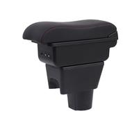 Braccioli Organizer Compatibile Con Dacia Per Duster Scatola Bracciolo Per Auto Scatola Portaoggetti Con Superficie Curva Accessori Bracciolo Console Centrale A Doppio Strato 3USB(Red line)