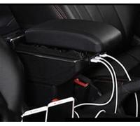 Braccioli Organizer Compatibile Con Fiat 500L Scatola Bracciolo Centrale A Doppio Strato Scatola Portaoggetti Per Bracciolo Auto Console Centrale Portabicchieri 7USB Interni Auto(Red line)