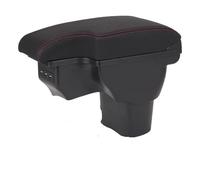 Braccioli per Auto Box bracciolo Adatto per Infiniti ESQ Bracciolo Auto 2010-2019 Accessori Scatola portaoggetti Interna Parti di retrofit USB(B1 Black Red Corium)