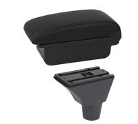 Braccioli per auto Per Fiat Panda II 2 Box Bracciolo Poggiagomito Console Centrale Scatola Portaoggetti Porta USB Retrofit Accessori Auto(B1 red line 3USB)