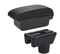 Braccioli Poggiabraccio Per Dodge Per Attitude Bracciolo Box Accessori Per Auto(B1 Black red 3USB)