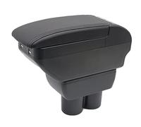 Bracciolo A Doppio Strato per Suzuki Jimny 2007-2018 Vano Portaoggetti nella Console Centrale con 4 Porte USB Portabicchieri Accessori per Bracciolo Colore Nero.