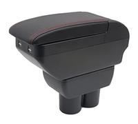 Bracciolo A Doppio Strato per Suzuki Jimny 2007-2018 Vano Portaoggetti nella Console Centrale con 4 Porte USB Portabicchieri Accessori per Bracciolo Colore Nero.