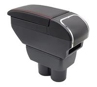 Bracciolo A Doppio Strato per Suzuki Jimny 2007-2018 Vano Portaoggetti nella Console Centrale con 4 Porte USB Portabicchieri Accessori per Bracciolo Colore Nero.