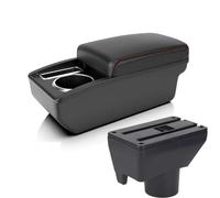 Bracciolo Auto A Doppio Strato Ampio Vano Portaoggetti Centrale Per Toyota Per Yaris Per Vitz 2011-2017 Consolle(A1 Black red)