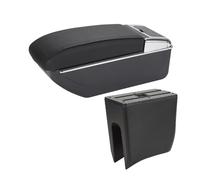 Bracciolo Auto Box Bracciolo Per Auto Compatible Con K-ZE Per Dacia Spring Box Bracciolo Per Auto Scatola Portaoggetti Centrale Retrofit Interno In Pelle PU(D2 Black line No USB)