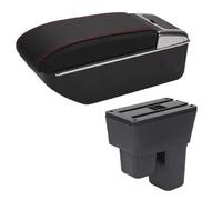 Bracciolo Auto Contenitore Portaoggetti In Plastica ABS Nera Bianca E Rossa Per Honda Per Fit Per Jazz 2 2008-2013(D1 Black red)