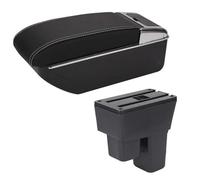 Bracciolo Auto Contenitore Portaoggetti In Plastica ABS Nera Bianca E Rossa Per Honda Per Fit Per Jazz 2 2008-2013 Consolle(D3 Black white)