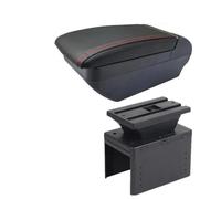 Bracciolo Auto In Similpelle Contenitore Portaoggetti Interno Dedicato In Plastica ABS Per Hyundai I20 2021 2022 2023(F red line)