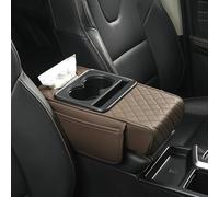 Bracciolo Auto Multifunzionale in Pelle per Ford Kuga/Puma/Puma Gen-E/Mustang GTD 2024-, con Portabicchieri, Porta Telefono e Tasca Laterale,E Coffee