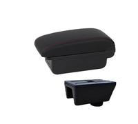Bracciolo Auto Per Seat Per Ibiza Per MK4 IV Per 6J 2008-2017 Interior Design Auto Console Bracciolo Scatola Di Immagazzinaggio Accessori Auto Poggiabraccio Auto(B2 Red line 3 USB)