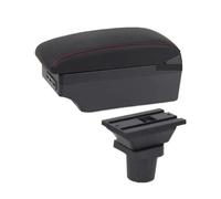 Bracciolo Auto Per Toyota Per Aqua Per Prius C Parti Interne Speciali Bracciolo Per Auto Con Portaoggetti Centrale USB Poggiabraccio Vano Portaoggetti(C1 red line 7USB)