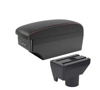 bracciolo auto Per Toyota Per Yaris Per Vitz Per Vios 2011-2017 Auto Bracciolo Box Doppio Strato Grande Spazio Centrale Scatola Di Negozio(A1 red line 7USB)