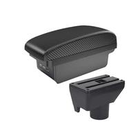 bracciolo auto Per Toyota Per Yaris Per Vitz Per Vios 2011-2017 Box Bracciolo Auto Doppio Strato Grande Spazio Centrale Scatola Negozio(B2 Black line 3USB)