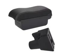 Bracciolo Centrale Auto Box bracciolo adatto per Kia Picanto 3 X-Line Bracciolo auto Superficie curva in pelle Installazione semplice Scatola Bracciolo per auto(C3 Black white NOUSB)