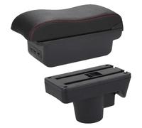 Bracciolo Centrale Auto Per Opel Per Astra H 2006-2011 Bracciolo Per Auto Con Superficie Curva Contenitore Portaoggetti(B1 Black red 3USB)