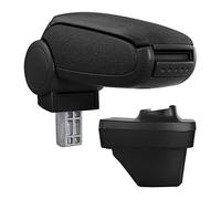 Bracciolo Centrale con Vano Portaoggetti per Auto - Poggiabraccio per Automobile Marca Specificata - Rivestimento in Tessuto - Nero