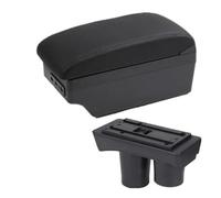 Bracciolo Centrale in Pelle per Auto Consolle Portaoggetti in Plastica ABS con Linea Rossa Nera E Bianca per Citroen C2 C3