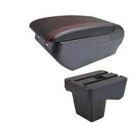 Bracciolo Centrale Per Auto In Pelle PU Contenitore Interno Dedicato Retrofit In Plastica ABS Per Suzuki Per Vitara(H red line)