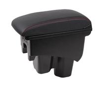 Bracciolo Centrale Per Auto Rialzata Doppio Strato Contenitore Interno Retrofit In Plastica ABS Per Honda Per City Consolle(A1 Black red leather)