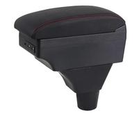 Bracciolo Centrale Per Fiat Per Panda II 2 Bracciolo Centrale Poggiagomiti Console Accessori Di Modifica Con Portabicchieri E Porta USB Poggia Braccio(B-Black black line)