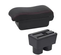 Bracciolo Centrale Per Nissan Per Tiida C11 Per Sylphy Per Versa Per Tiida Per Latio Bracciolo Auto Bracciolo Box Portaoggetti Centrale Auto Poggia Braccio(C1 Black red NO USB)