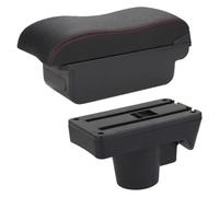 Bracciolo Centrale Per Opel Per Astra H 2006-2011 Bracciolo Per Auto Con Superficie Curva Contenitore Portaoggetti(C1 Black red NO USB)