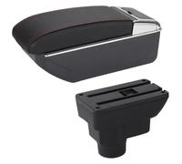 Bracciolo Centrale Per Opel Per Corsa D Bracciolo Per Auto Schienale Interno Retrofit Parte Scatola Portaoggetti Accessorio(D1 Black red No USB)