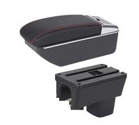 Bracciolo Centrale Per Suzuki Per Swift 2005-2025 Bracciolo Per Auto Scatola Portaoggetti Automatica Rinforzo Interno(D1 Black red No USB)