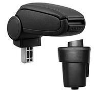 Bracciolo centrale - Poggiabraccio con vano portaoggetti - imbottito - in similpelle - nero