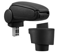 Bracciolo centrale - Poggiabraccio con vano portaoggetti - imbottito - in similpelle - nero