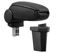 Bracciolo centrale - Poggiabraccio con vano portaoggetti - imbottito - in similpelle - nero