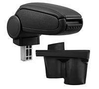 Bracciolo centrale - Poggiabraccio con vano portaoggetti - imbottito - in similpelle - nero