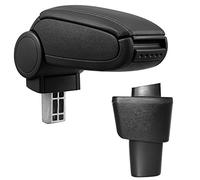 Bracciolo centrale - Poggiabraccio con vano portaoggetti - imbottito - in similpelle - nero