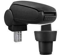 Bracciolo centrale - Poggiabraccio con vano portaoggetti - imbottito - in tessuto - nero