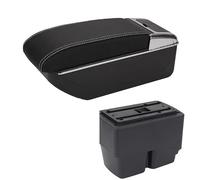 Bracciolo Console Per Ford Per Fiesta Box Bracciolo Dettagli Interni Parti Accessori Auto Braccio Portaoggetti Centrale(D3 Black white NoUSB)