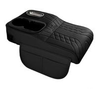 Bracciolo in pelle con portabicchieri integrati e punto di tessuto per un'esperienza di guida organizzata (nero)