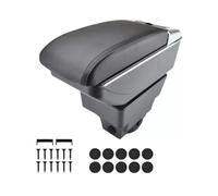 Bracciolo in pelle PU nera scorrevole a doppio strato con vano portaoggetti centrale adatto per Vauxhall Astra J MK6 09-15