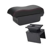 Bracciolo Modello Universale Scatola Per Braccioli Accessori Immagazzinaggio Modifica Le Parti Retrofit Aumentano Alleviano L'affaticamento Auto Console Centrale(B1 Black red 3USB)