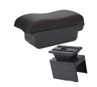 Bracciolo Modello Universale Scatola Per Braccioli Accessori Immagazzinaggio Modifica Le Parti Retrofit Aumentano Alleviano L'affaticamento Auto Console Centrale(C1 Black red NO USB)