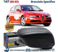 Bracciolo Per Alfa 147 00-05 SPECIFICO Poggia Braccio PELLE-PU Nera