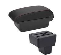 Bracciolo per Auto Bracciolo Retrofit Auto Bracciolo Scatola di Immagazzinaggio Accessori Auto per Mazda 2/CX3 2018 2019 2020(C1 Black Red No USB)