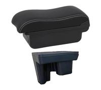 Bracciolo Per Auto In Pelle PU Contenitore Per Console Centrale Nero Rosso Bianco Plastica ABS Per Toyota Per Hilux Consolle(B2 White Line)