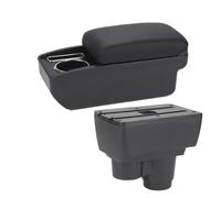 Bracciolo per Auto, per Dacia, per Duster 2019-2024 Bracciolo per Auto dedicato, Scatola portaoggetti Interna retrofit, Scatola portaoggetti per Console Centrale (C1 Nero Rosso Senza USB)