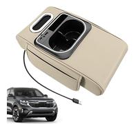 Bracciolo per auto, porta, porta, console centrale con tasca laterale, luce ambientale, porta USB, per camion, SUV, rimorchio, interno veicolo, tessere, chiavi, telefono