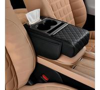 bracciolo per auto Scatola portaoggetti for bracciolo auto for 207 2006-2012, organizer for bracciolo for auto con portabicchieri scatola for fazzoletti slot for telefono borsa laterale, nero/A