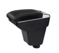 Bracciolo per Auto Sostituzione per Renault Clio IV 2012-2019, Bracciolo a Doppio Strato con 7 Porte di Ricarica USB, Pelle PU Bianco, Scatola Portaoggetti per Console Centrale
