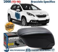 Bracciolo Per Peugeot 2008 13-16 SPECIFICO Poggia Braccio PELLE-PU Nera