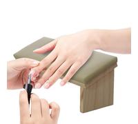 Bracciolo per unghie, cuscinetti per manicure, con base in legno con design smussato e cuscino in pelle PU, supporto per poggia mano per lucidatura unghie, supporto per nail art, nail tech